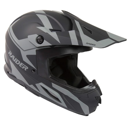 Raider Helmet, Z7 Adult Mx - Blk/Silver - Lar 2111915